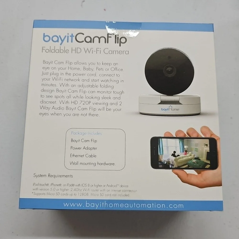 New Sealed Bayit Home CamFlip Foldable HD 720P WiFi Camera